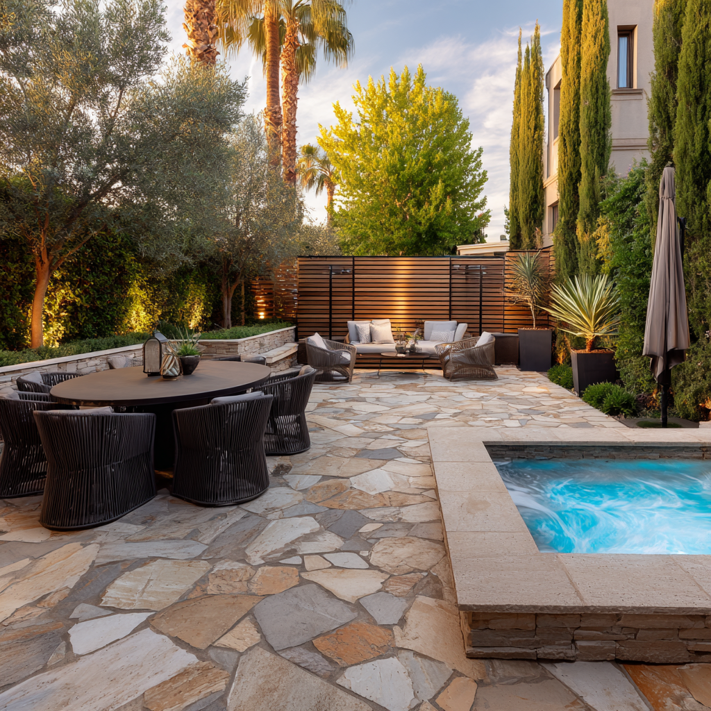 Outdoor relaxation space at HOPE Behavioral Health in Bakersfield, California